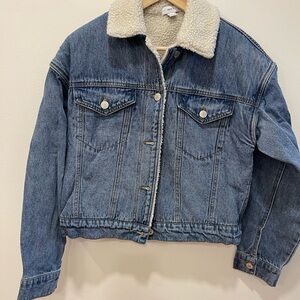 Forever 21 Denim Jacket with Shearling Collar
